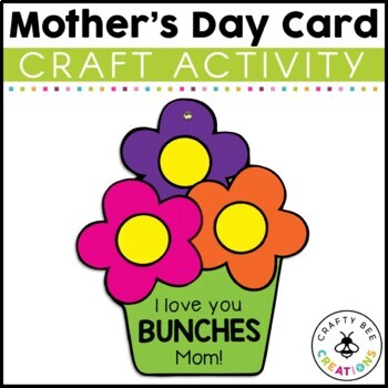Preview of Mothers Day Card Art Craft May Writing Activities Gift Ideas Preschool Spring