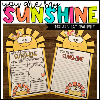 Preview of Mother's Day Craft - Mother's Day Craftivity - You Are My Sunshine