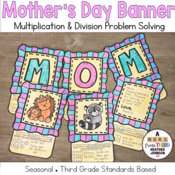 Preview of Mother's Day Craft Multiplication and Division Problem Solving