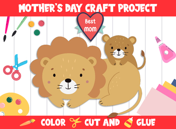 Preview of Mother's Day Craft Project - Color, Cut, and Glue for PreK to 2nd Grade