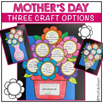 Mother's Day Craft Writing Activity || Flower Bouquet, Vase, & Planter ...