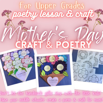 Preview of Mother's Day Craft & Writing Poetry for Middle School