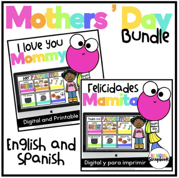 Preview of Mother's Day Craft and Activities Bundle English and Spanish Día de las Madres