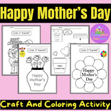 Mother's Day  Craft and Coloring  activity/ Printable Work