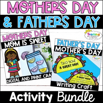 Mothers and Fathers Day Flip Book BUNDLE, Art Craft and Writing Prompt  Activity