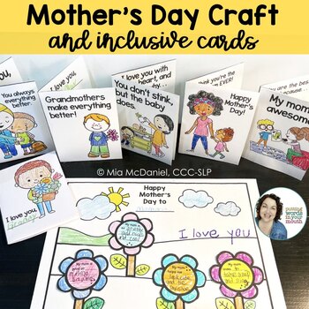 Preview of Mother's Day Craft and Inclusive Mother's Day Cards