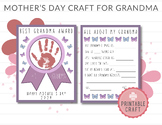 Mother's Day Craft and Questionnaire for Grandma 2024