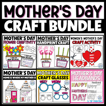 Preview of Mother's Day Crafts and Writing BUNDLE Activity Handprint Collection Craftivity