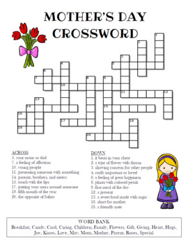 Download Mother S Day Crossword Puzzle Color And Bw Versions By Celebration Station