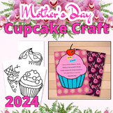 Mother's Day Cupcake Craft, Writing Card Activities, Cupca