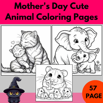 Preview of Mother's Day Cute Animal Coloring Pages special Mother's Day Coloring Pages