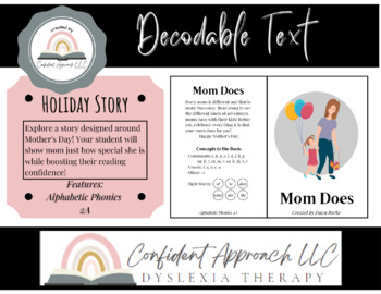 Preview of Mother's Day Decodable Reader Alphabetic Phonics 2A