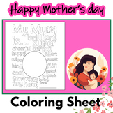 Mother's Day Describing Words Coloring Sheet