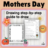 Mother's Day Drawing step-by-step guide to draw | Printabl