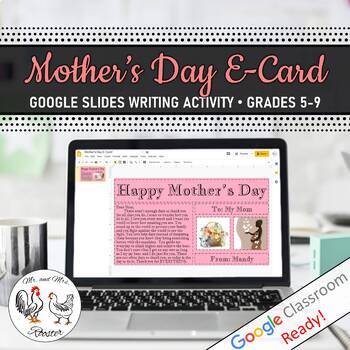 Preview of Mother's Day E-Card with Google Slides Writing Technology Activity