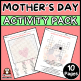 Mother's Day END OF YEAR Activities: Word Search, Crosswor