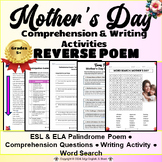 Mother's Day Reverse Poem ESL & ELA Reading Comprehension 