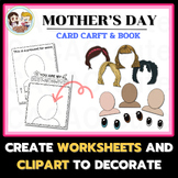 Mother's Day Editable Gift Book & Craft & Worksheet , Mom 