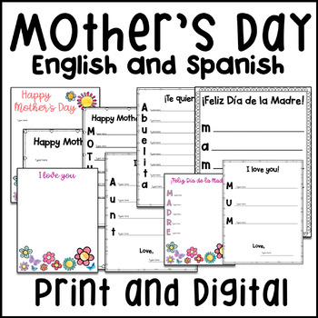 Preview of Mother's Day - English and Spanish - Print and Digital 