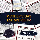 Mother’s Day Escape Room Game, 9 Printable Puzzles for Kid