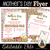 Mother's Day Event Flyer and Invitation - Editable Picnic 