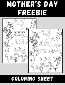 Preview of Mother's Day FREEBIE | Mom & Grandma | Coloring Sheet | Printable