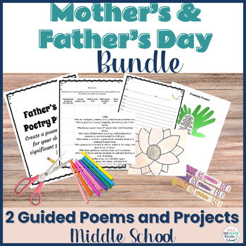 Preview of Mother's Day & Father's Day Activities - Poetry and Crafts for Middle School