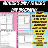 Mother's Day/ Father's Day Biography (nonspecific)