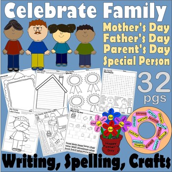 Preview of Mother’s Day Father’s Day Parents Special Person FAMILY Crafts & ELA Worksheets