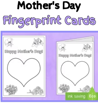 Mother's Day Fingerprint Cards by The Mommy Store | TPT