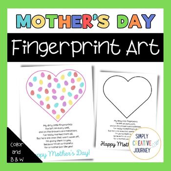 Mothers Day Craft Fingerprint Teaching Resources | TPT