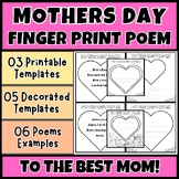 Mother's Day Fingerprint Poem Printable