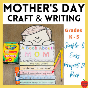 Preview of Mother's Day Flip Book | Art Craft and Writing Prompt Activity ( K-2 )