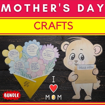 Preview of Mothers Day Craft | Flower Bouquet Card -Letter for Mom Writing template