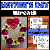 Mother's Day Flower Wreath Cut and Paste Craft Template | 