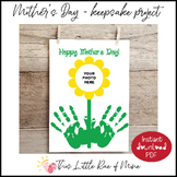 Mother's Day - Flower – printable - keepsake - handprint a