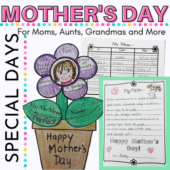 Mother's Day Fun Writing Activity Craft for Mom, Aunt, Grandmother AND ...