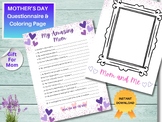 Mother's Day Gift, Personalized For Mom, Questionnaire, Mo