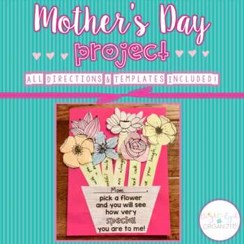 Preview of Mother's Day Gift Pick a Flower Art Writing Project Activity {Multiple Options!}