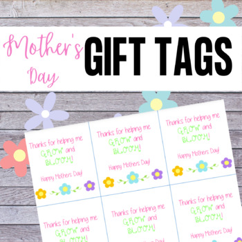 Preview of Mother's Day Gift Tag for Plant or Flower