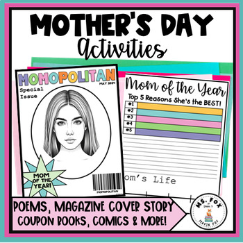 Preview of Mother's Day Gift Writing Activities: Poetry, Magazine Cover Story, Comics