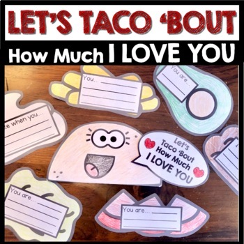 Preview of Valentines Day Craft | I Love You Card for Family | Taco Writing Bulletin Board