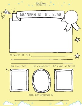 Preview of Mother's Day Grandma Card. Free All About Grandma Printable Certificate