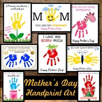 Preview of Mother's Day Handprint Art, Keepsake Art, Mothers Day Craft Activities, Grandma