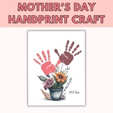Mother's Day Handprint Art Printable Pot Plant