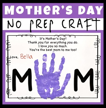 Mother's Day Handprint Craft by Create 25 Printables | TPT