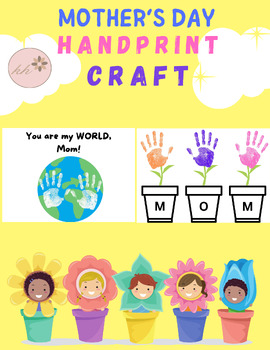 Preview of Mother's Day Handprint Craft | Gift for MOM | Craft Template