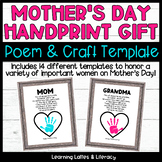Mother's Day Handprint Craft Mother's Day Poem Template DI