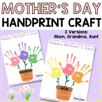 Preview of Mother's Day Handprint Craft activity for Babies, Toddler, Preschool