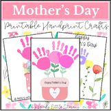 Mother's Day Handprint Crafts, Printable, Keepsake Art Activity